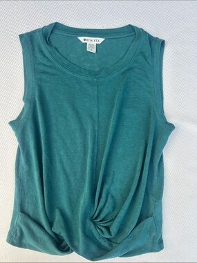 Athleta Teal Twist-Front Muscle Tank